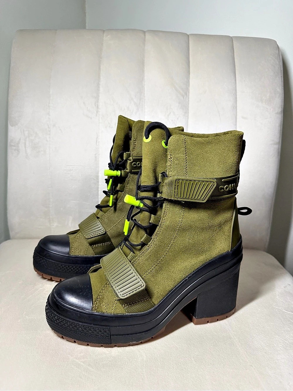 Converse Chuck Taylor All Star GR82 Platform Boot Boots Green & Black